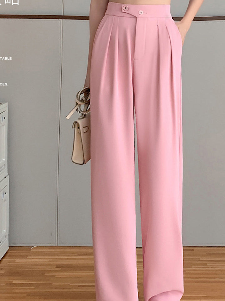 Debby Casual High Waist Pants-Pink