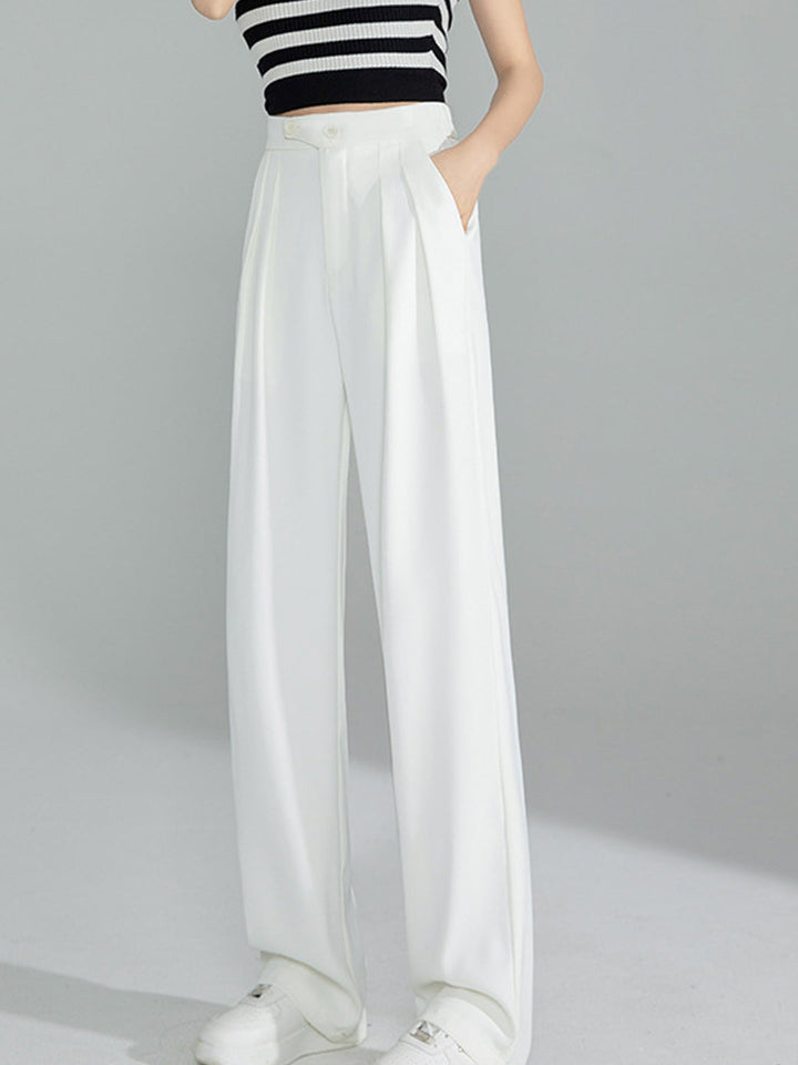 Debby Casual High Waist Pants-White