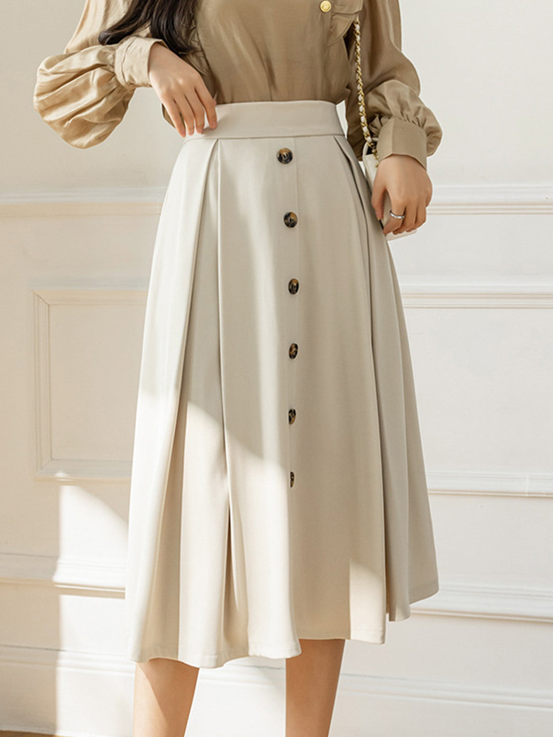 Caroline Elegant High Waist A-line Skirt